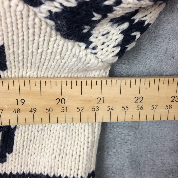 Polo Ralph Lauren Shawl Collar Sweater Mens L Reindeer Nordic Fair Isle Angora - Picture 5 of 15